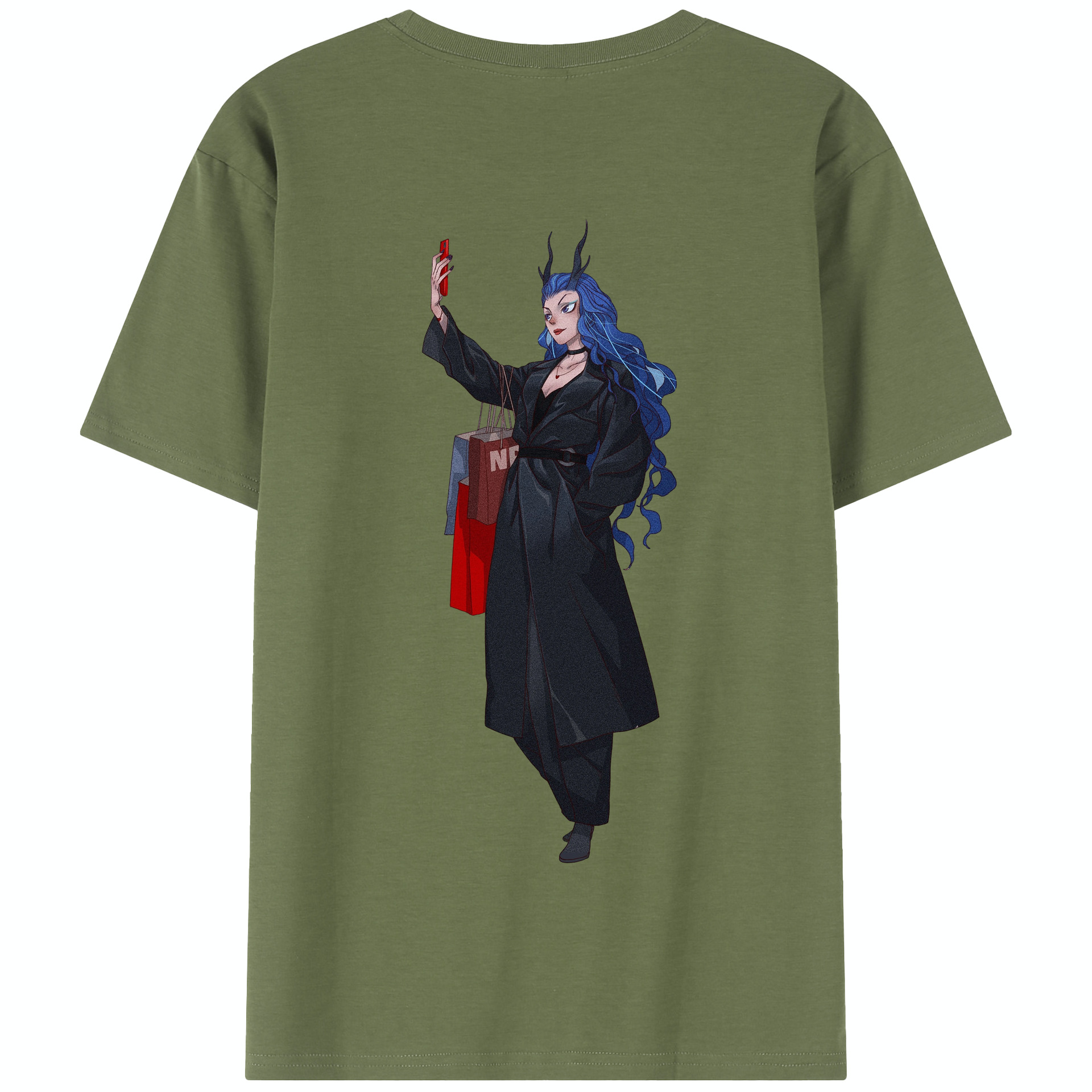 （画像用） Ne Zha 2 ナタ 魔童の大暴れ 綿100％半袖Tシャツ（背面プリント）